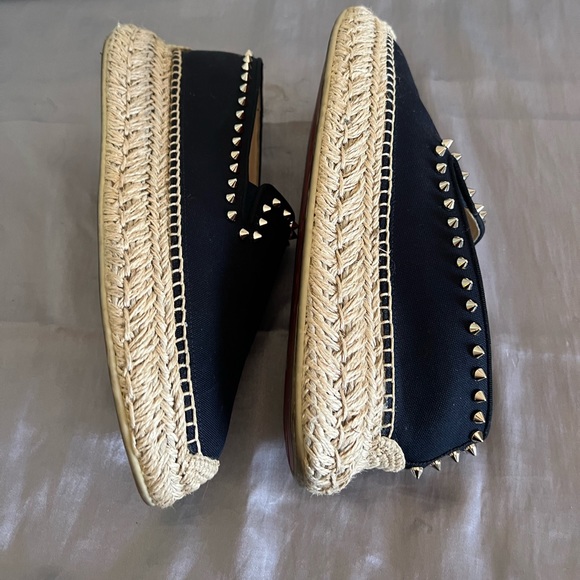 Christian Louboutin Espaboat Navy Espadrille Spiked Shoes 39 - Picture 11 of 16